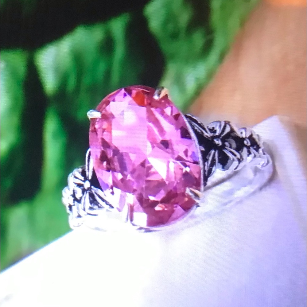 Pink Topaz Stamped 925 Sterling Silver Ring